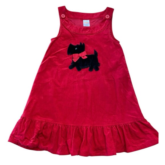 Gymboree Red Scottie Dog Jumper Dress Little Girl's Size 4T - Picture 1 of 5